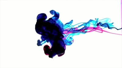 Red Blue Ink in Water